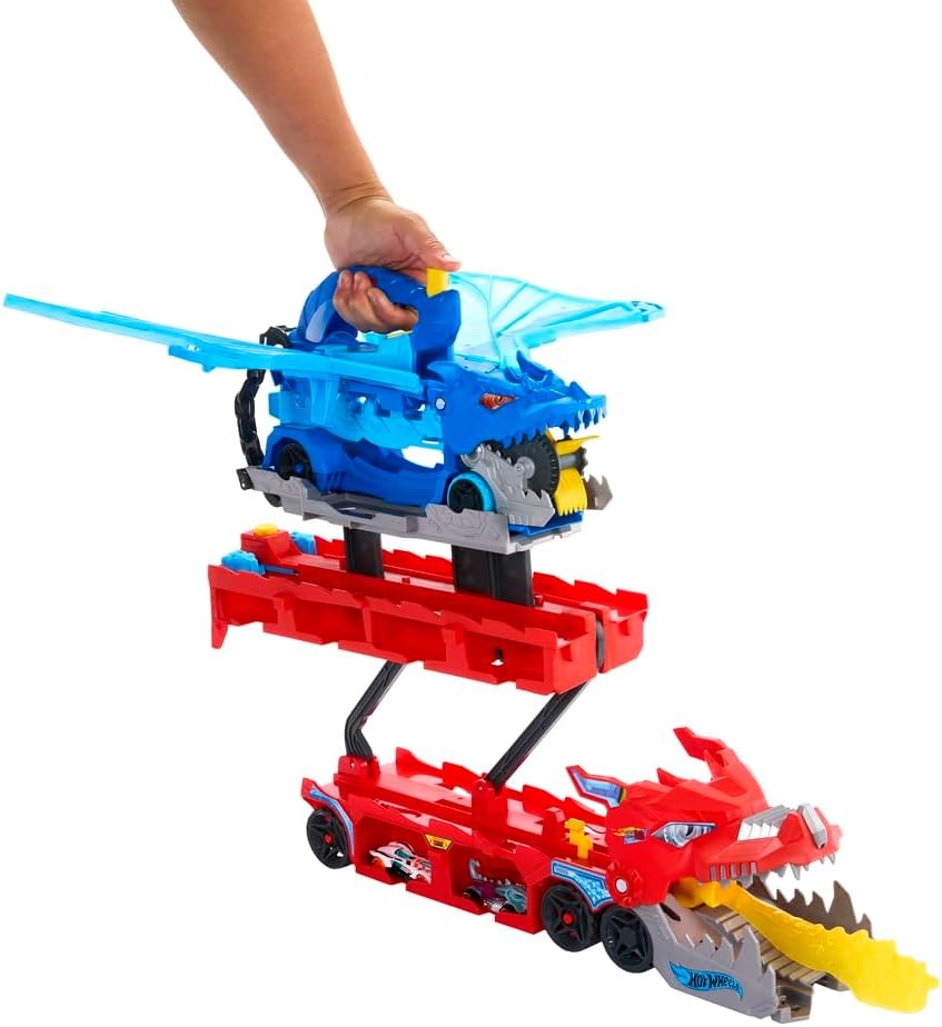image:imageHot Wheels City Toy Car Track Set Ultimate Dual Dragon Transporter amp 2 DieCast Cars LargeScale Dragon amp Detachable Dragon Stores 20 Vehicles
