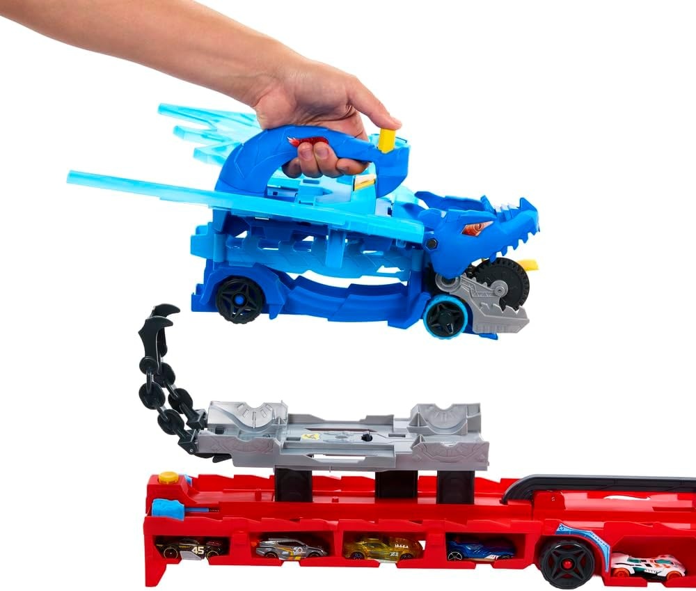 image:imageHot Wheels City Toy Car Track Set Ultimate Dual Dragon Transporter amp 2 DieCast Cars LargeScale Dragon amp Detachable Dragon Stores 20 Vehicles