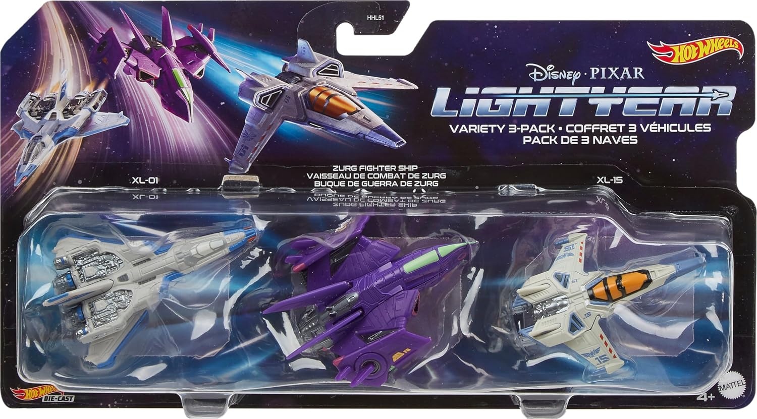 image:imageHot Wheels Disney Pixar Lightyear Fleet Starship Set of 3 DieCast Ships from The Movie XL15 XL1 amp Zurg Fightership