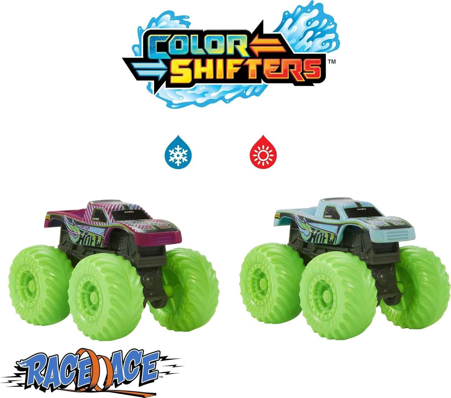image:imageHot Wheels Toy Monster Trucks Color Reveal 164 Scale Vehicle with ClipOn Water Tank Dunk in Water for Surprise Styles May VaryTwo Pack