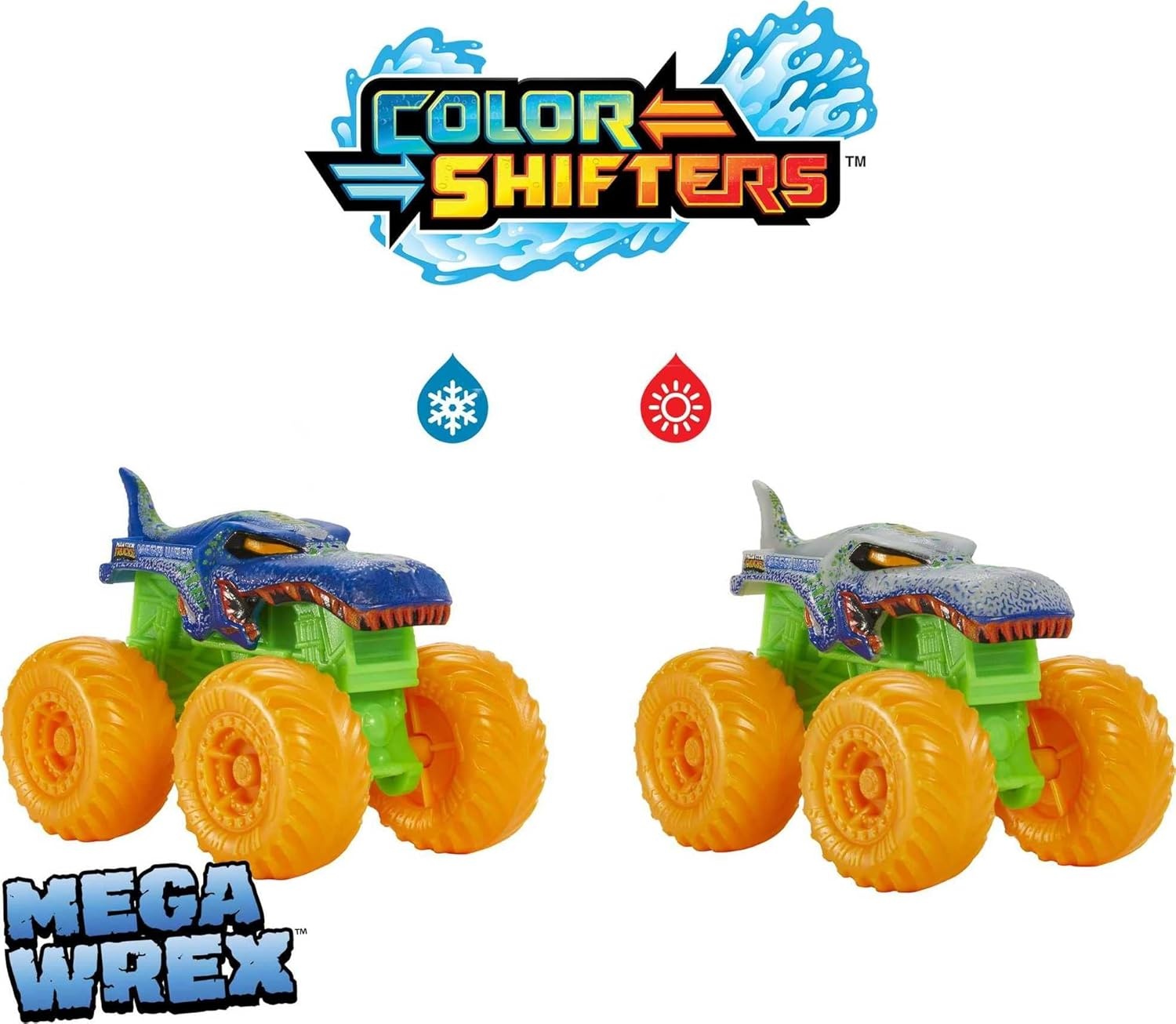 image:imageHot Wheels Toy Monster Trucks Color Reveal 164 Scale Vehicle with ClipOn Water Tank Dunk in Water for Surprise Styles May VaryTwo Pack