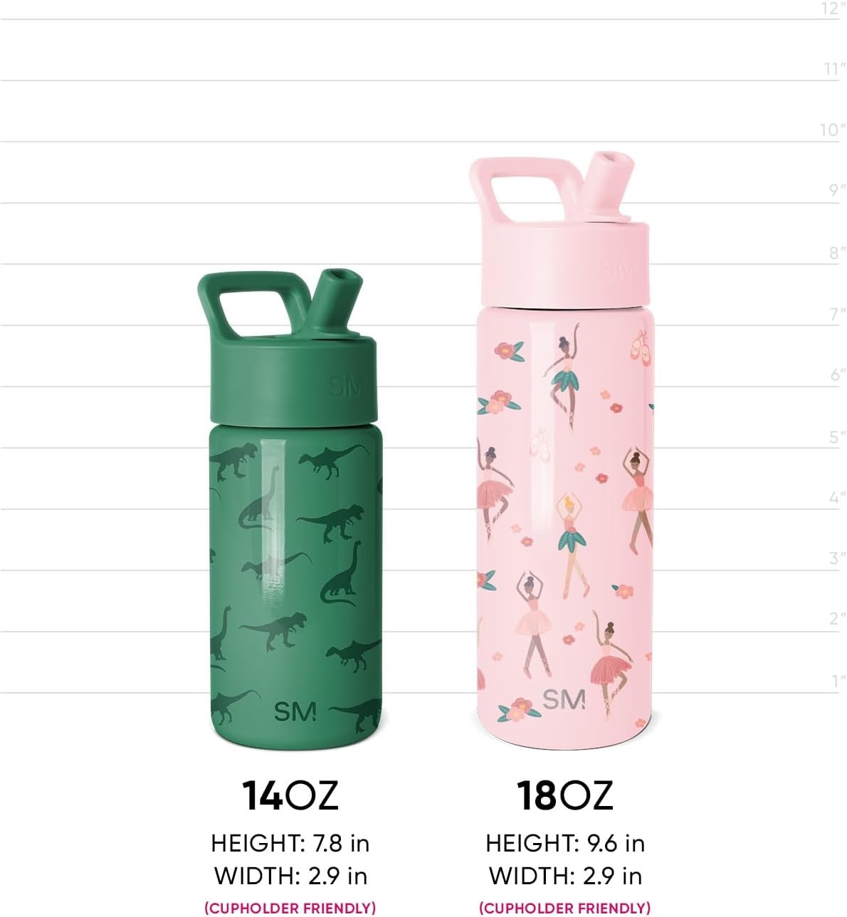 image:imageSimple Modern Mattel Barbie Kids Water Bottle with Straw Lid 18oz Insulated Stainless Steel Kids Tumbler amp Spill Proof Toddler Cup for School Girls Boys Summit Barbie CheckmateDisneyPrincess Rainbows