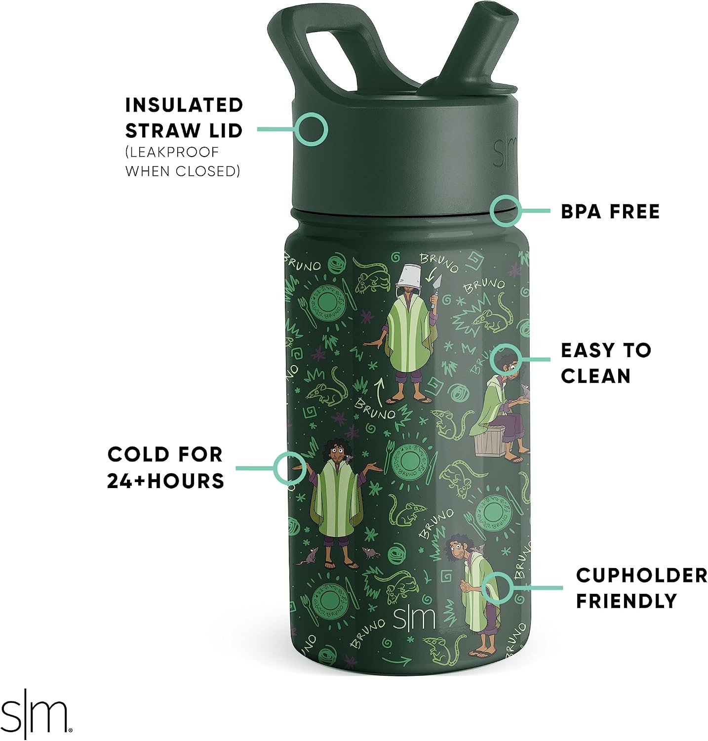 image:imageSimple Modern Mattel Barbie Kids Water Bottle with Straw Lid 18oz Insulated Stainless Steel Kids Tumbler amp Spill Proof Toddler Cup for School Girls Boys Summit Barbie CheckmateDisneyEncanto Oh Bruno
