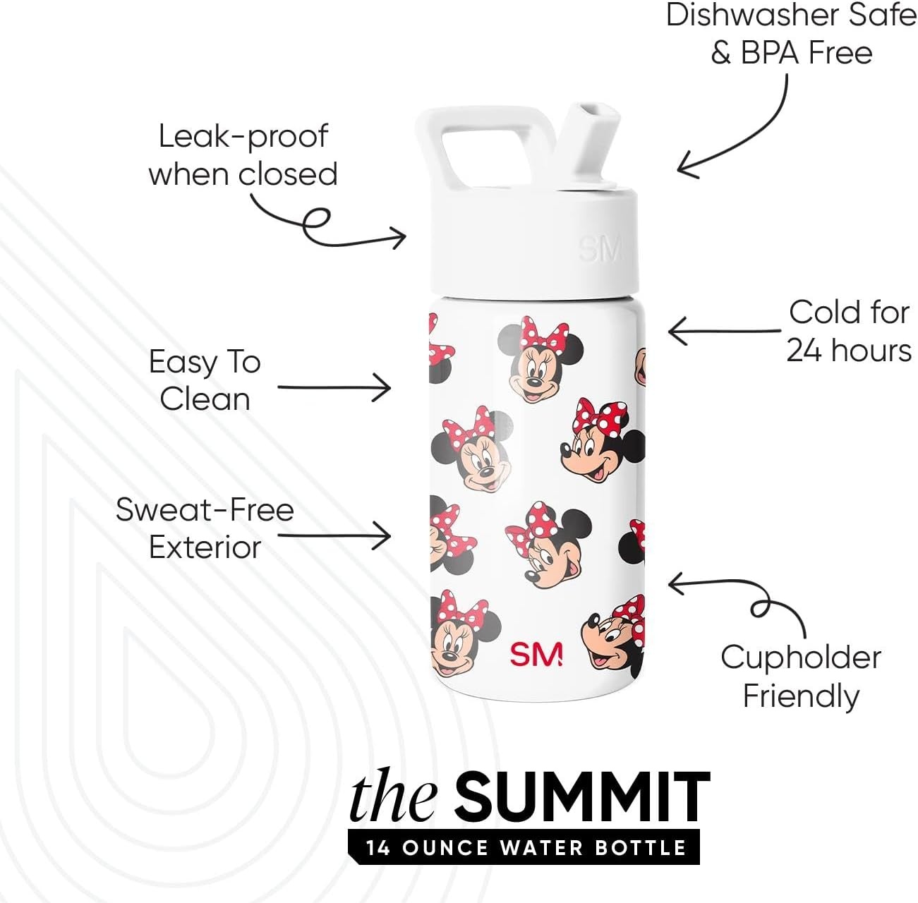 image:imageSimple Modern Mattel Barbie Kids Water Bottle with Straw Lid 18oz Insulated Stainless Steel Kids Tumbler amp Spill Proof Toddler Cup for School Girls Boys Summit Barbie CheckmateDisneyMinnie Mouse Fun
