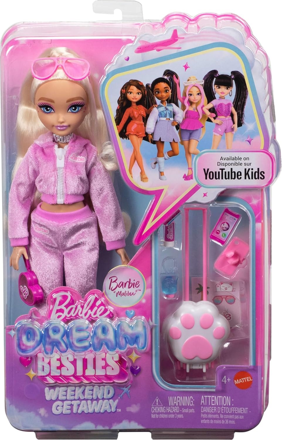 image:imageBarbie Dream Besties Weekend Getaway Renee Doll and Accessories Fashion Doll with Removable Fashions amp 7 Travel Themed Toy PiecesMalibu