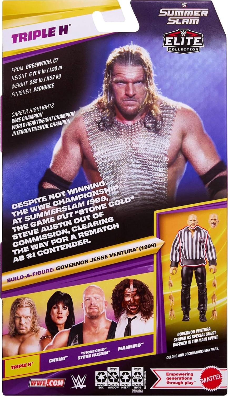image:imageMattel WWE Elite Collection Action Figure amp Accessories Premium Live Event Triple H Set SummerSlam Series with Jesse The Body Ventura BuildAFigure Parts