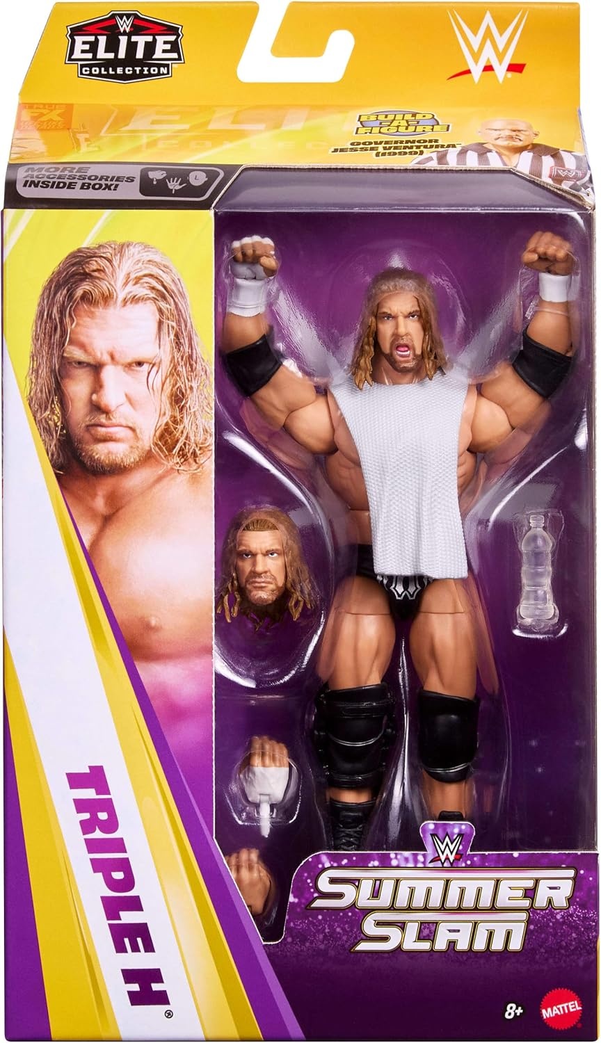 image:imageMattel WWE Elite Collection Action Figure amp Accessories Premium Live Event Triple H Set SummerSlam Series with Jesse The Body Ventura BuildAFigure Parts
