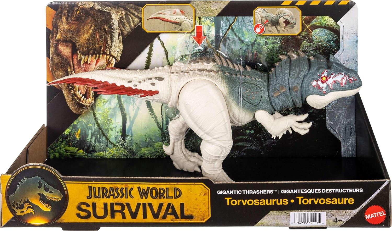 image:imageMattel Jurassic World Dinosaur Figure Toy Gigantic Thrashers Large Torvosaurus with 2 Attack Action amp Evolve Feature Digital PlayTorvosaurus