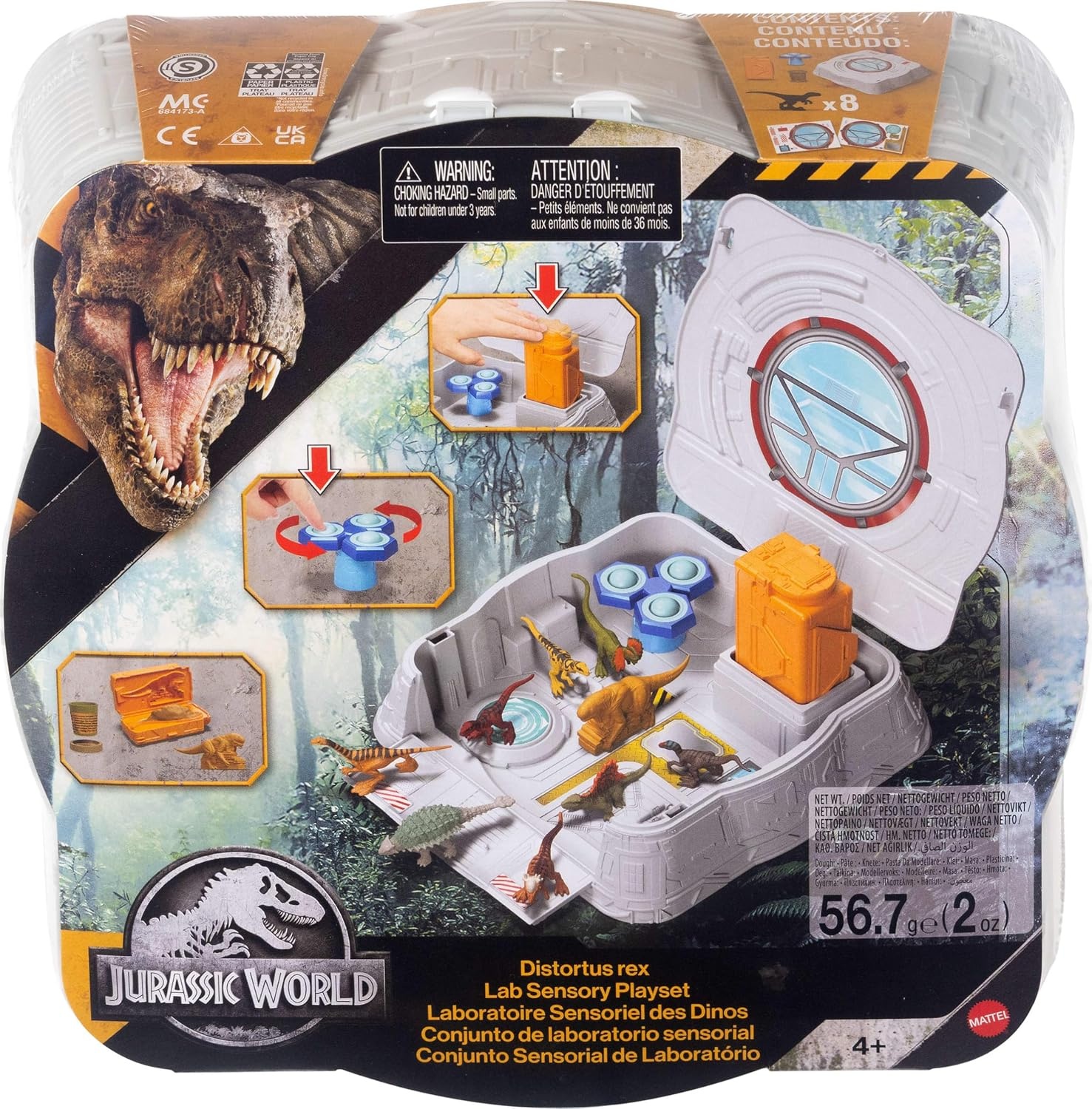 image:imageMattel Jurassic World Distortus Rex Lab Sensory Playset 8 Mini Figures Model Clay Spin amp Pop Fidget Features Fold Up Case Amazon Exclusive