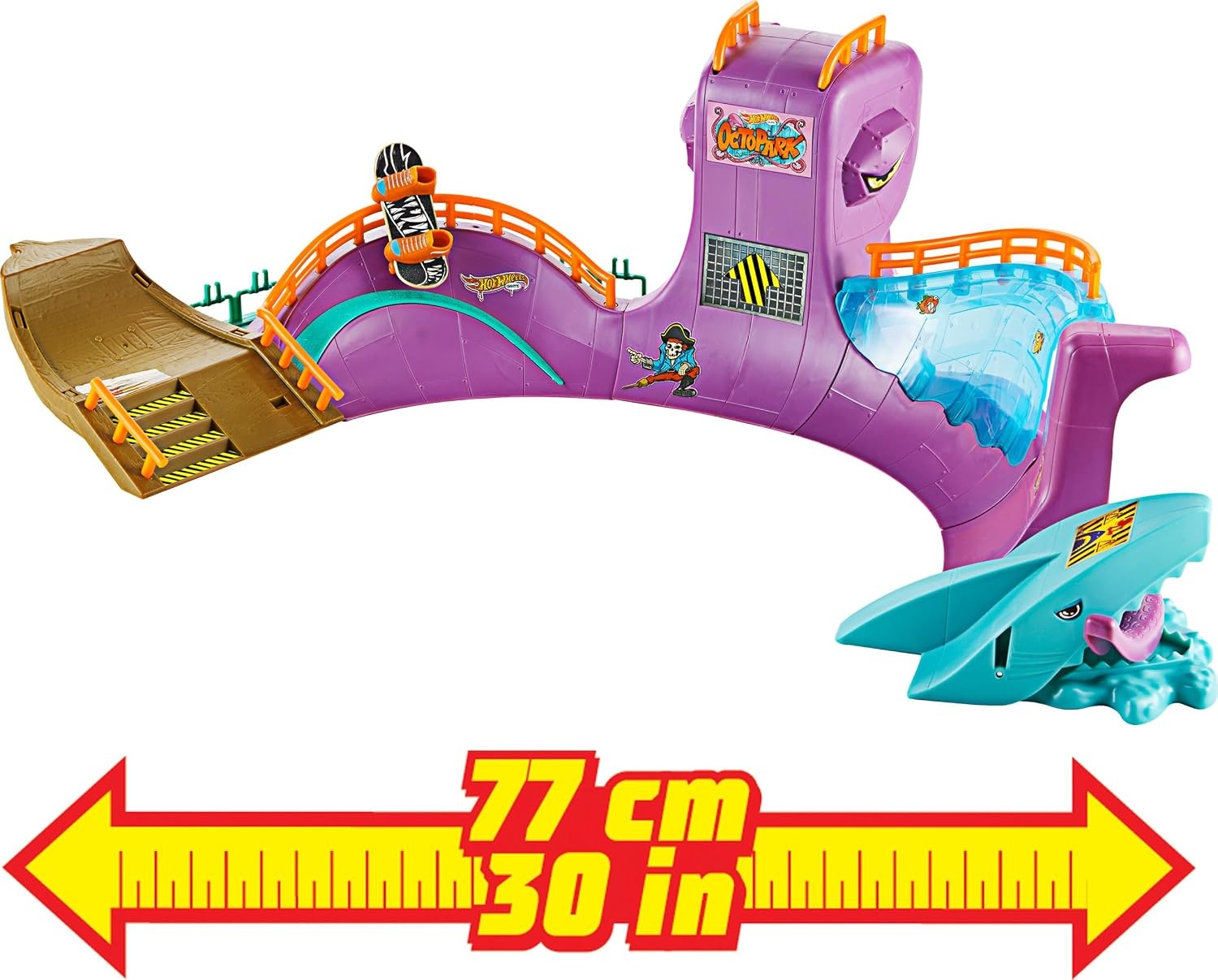 image:imageHot Wheels Skate Octopus Skatepark Playset with Tony Hawk Fingerboard amp Pair of Removable Skate Shoes Includes StoragePlayset