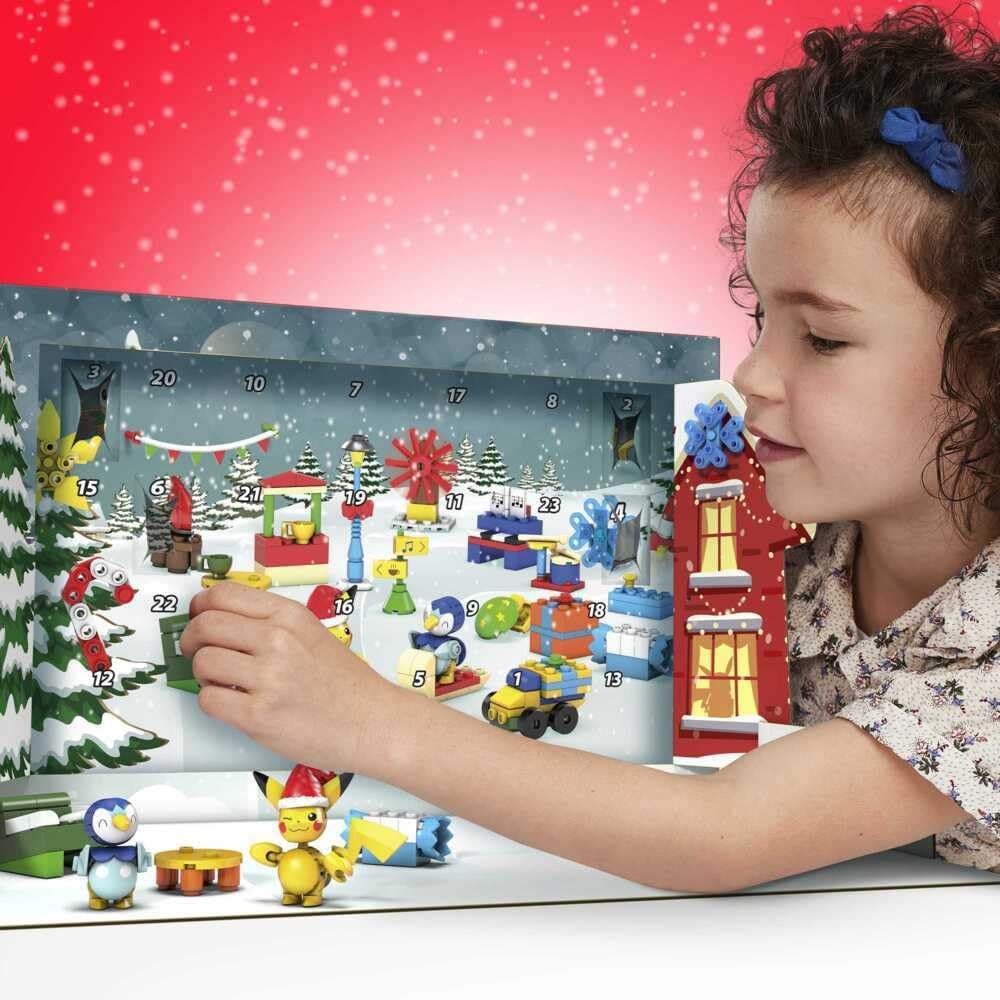 image:imageMEGA Pokmon Building Toys Set Holiday Calendar with 202 Pieces 2 Poseable Characters and Accessories for Kids