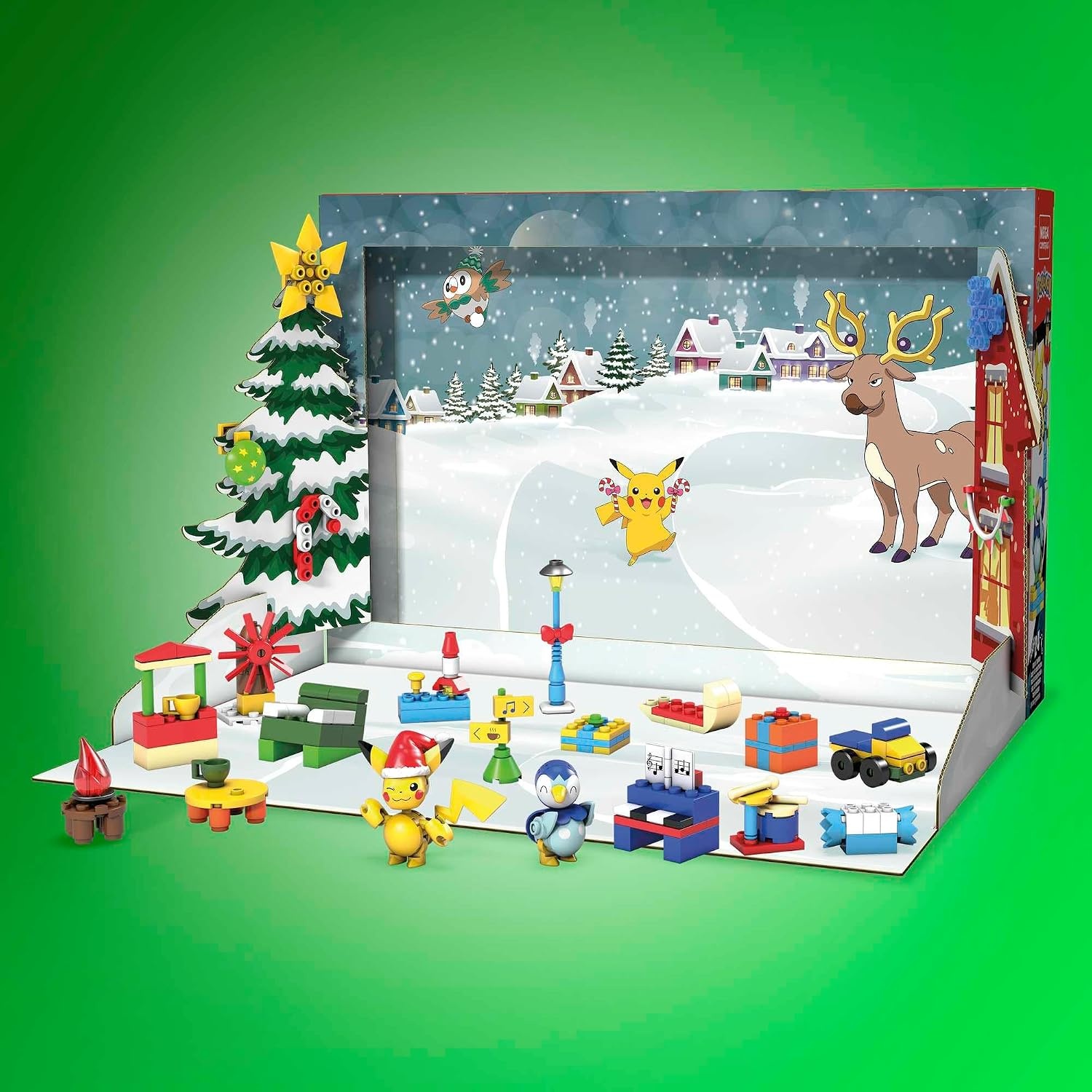 image:imageMEGA Pokmon Building Toys Set Holiday Calendar with 202 Pieces 2 Poseable Characters and Accessories for Kids