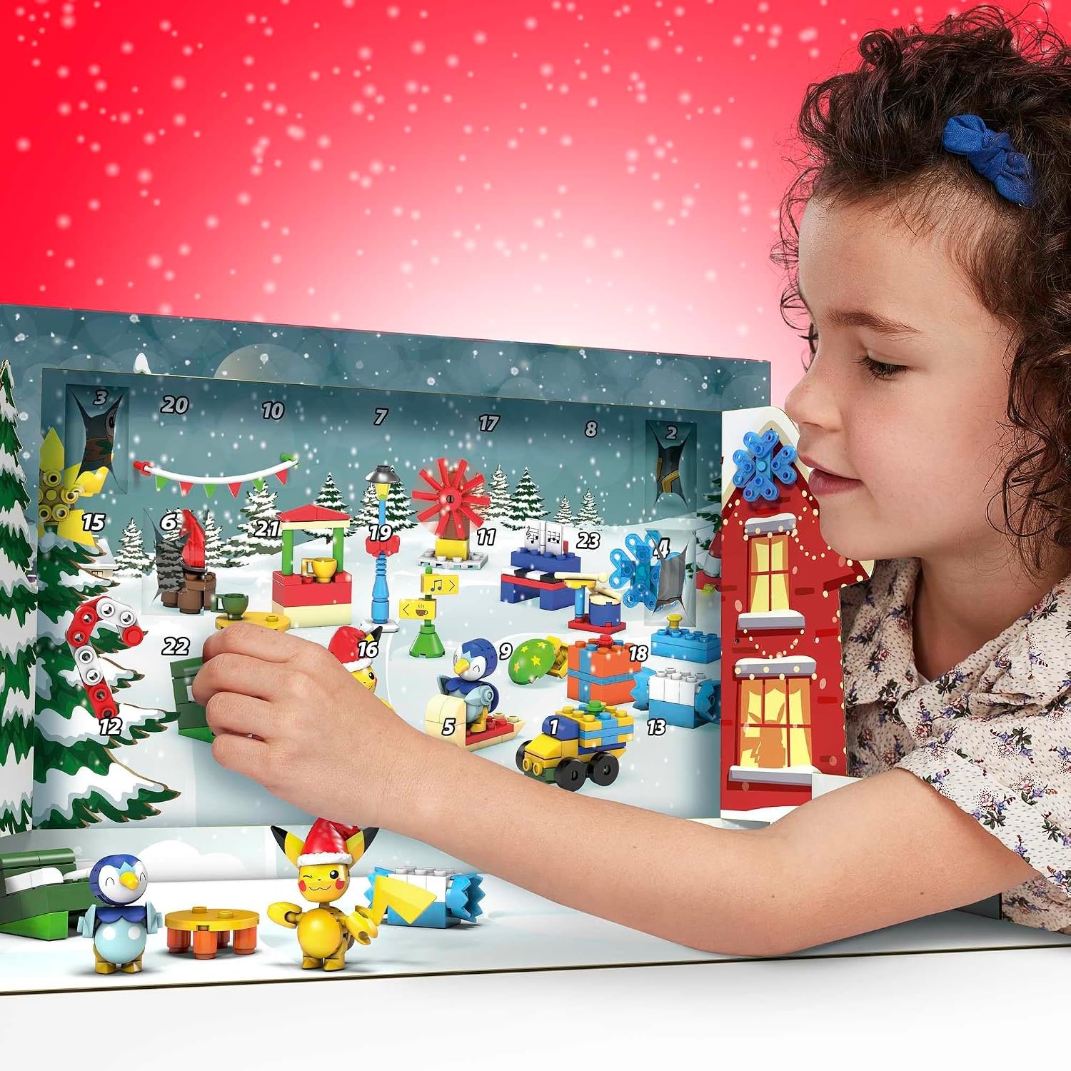 image:imageMEGA Pokmon Building Toys Set Holiday Calendar with 202 Pieces 2 Poseable Characters and Accessories for Kids