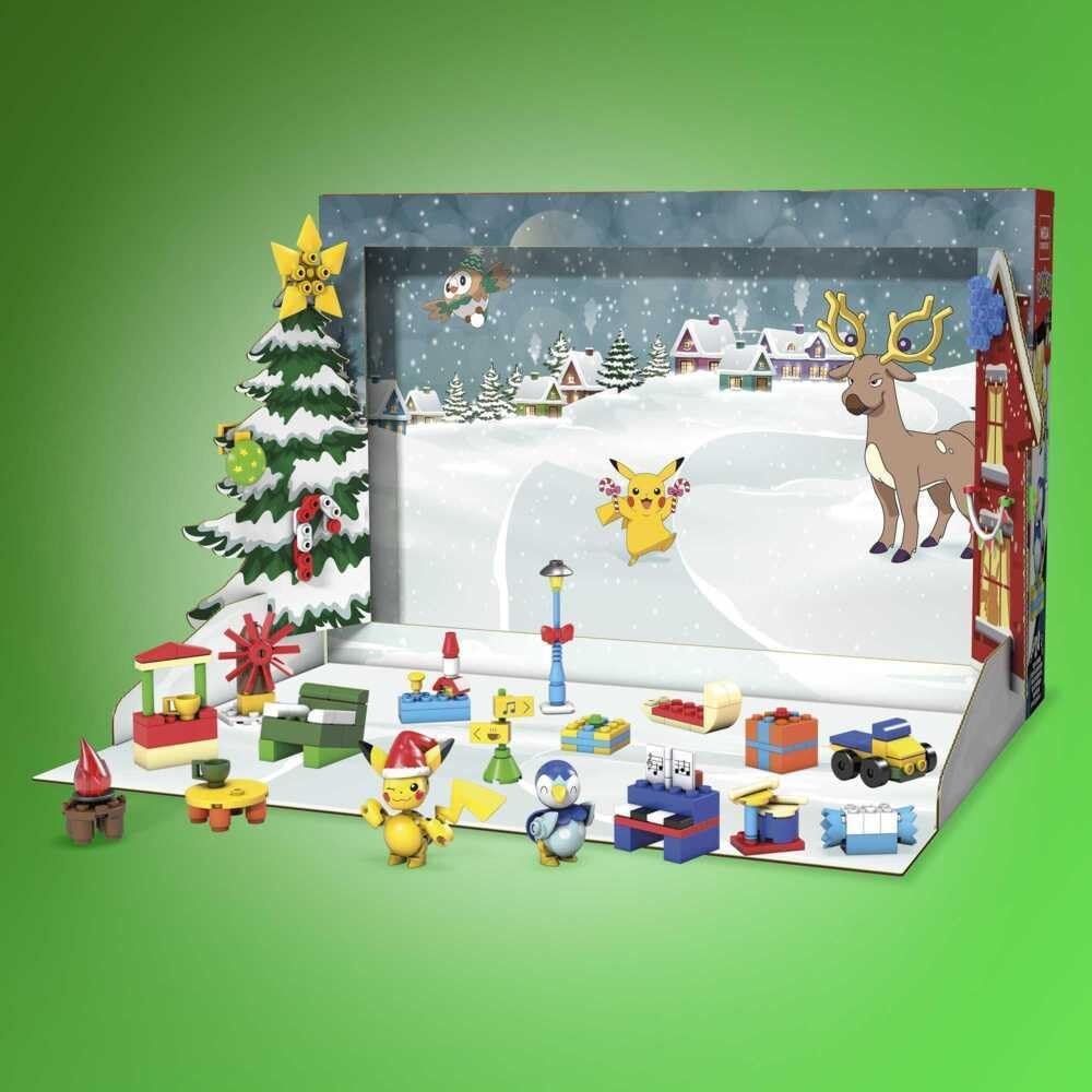 image:imageMEGA Pokmon Building Toys Set Holiday Calendar with 202 Pieces 2 Poseable Characters and Accessories for Kids