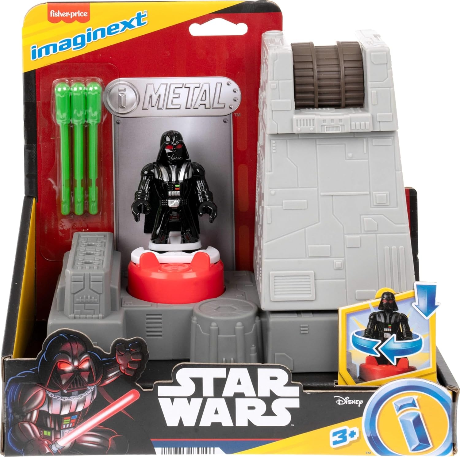 image:imageFisherPrice Imaginext Star Wars Toys Death Star Turret Cannon with Darth Vader Metal Character Key for Kids Ages 3 Years