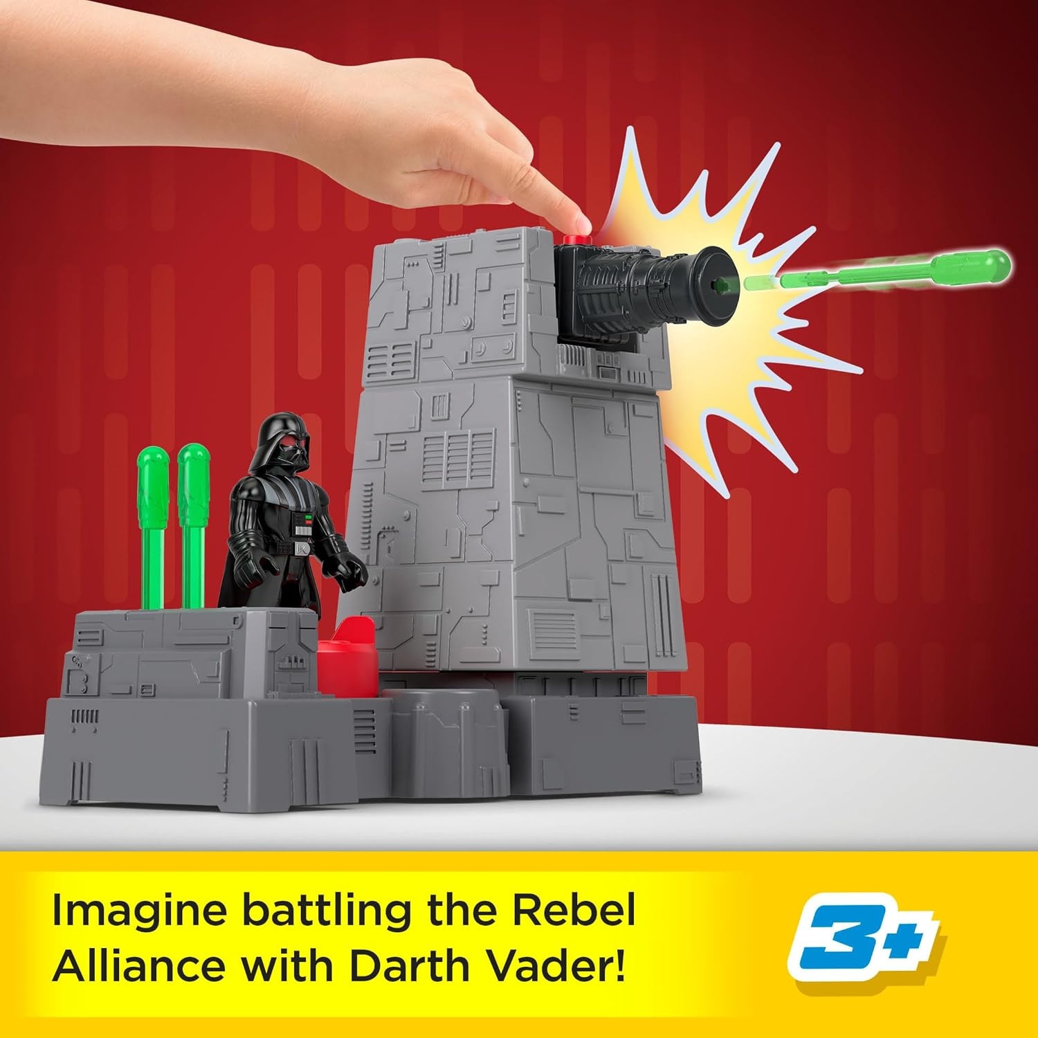 image:imageFisherPrice Imaginext Star Wars Toys Death Star Turret Cannon with Darth Vader Metal Character Key for Kids Ages 3 Years