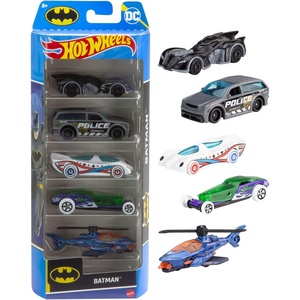 Hot Wheels 1:64 Scale Toy Cars Batman 5-Pack, Set of 5 Vehicles from & Inspired by The DC Super Hero Franchise, Includes Batmobile(5-Pack)