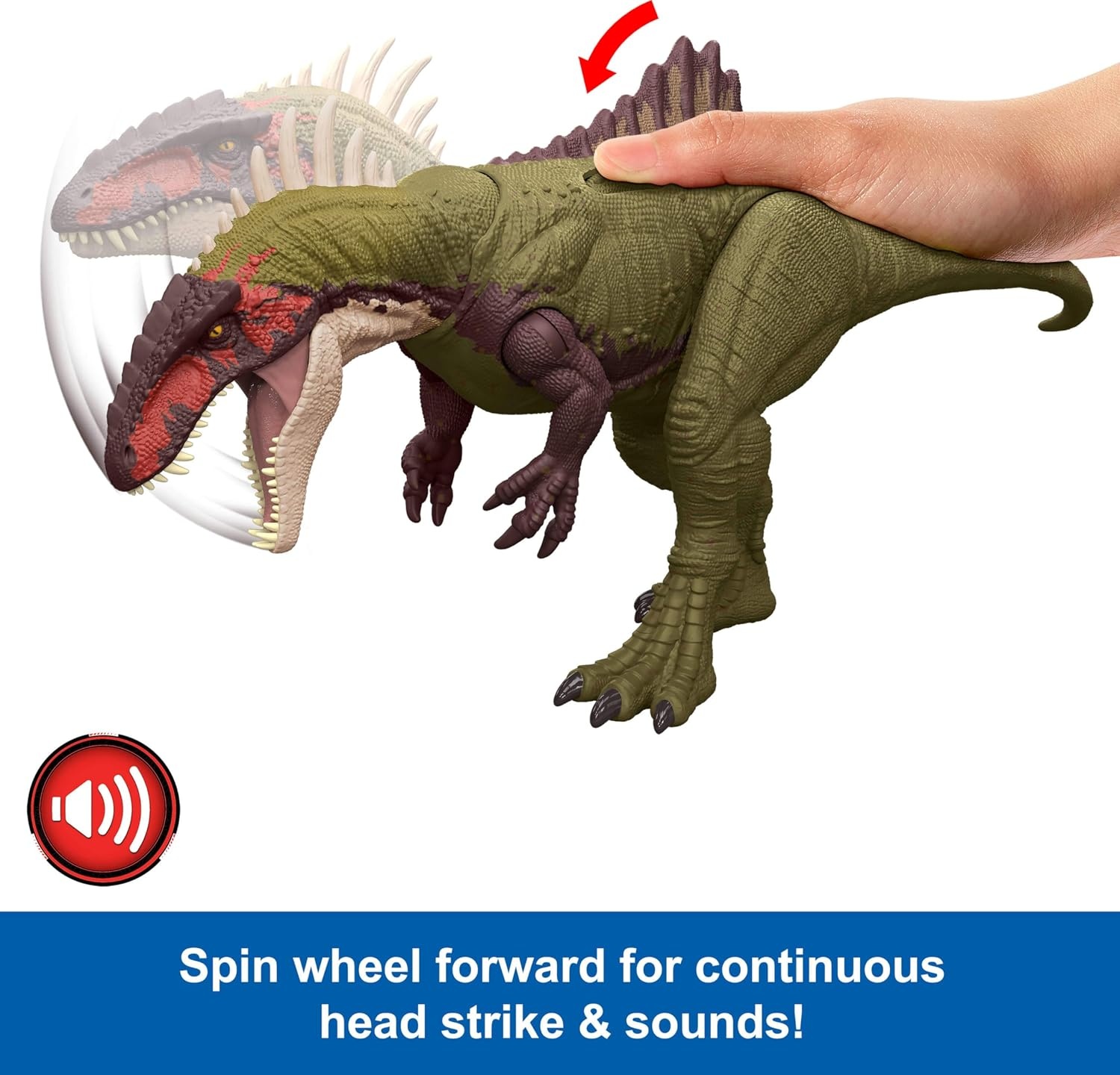 image:imageMattel Jurassic World Chaos Theory Battle Roarin Becklespinax Dinosaur Action Figure Toy Rampage Head Strike Chomp Roars amp Snarls Extending SpikesBecklespinax