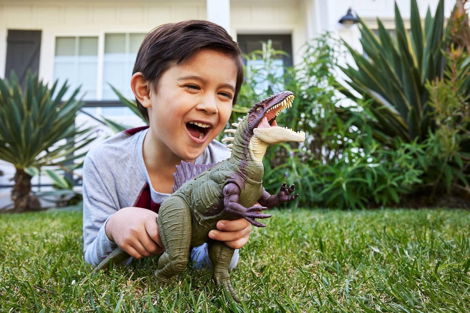 image:imageMattel Jurassic World Chaos Theory Battle Roarin Becklespinax Dinosaur Action Figure Toy Rampage Head Strike Chomp Roars amp Snarls Extending SpikesBecklespinax