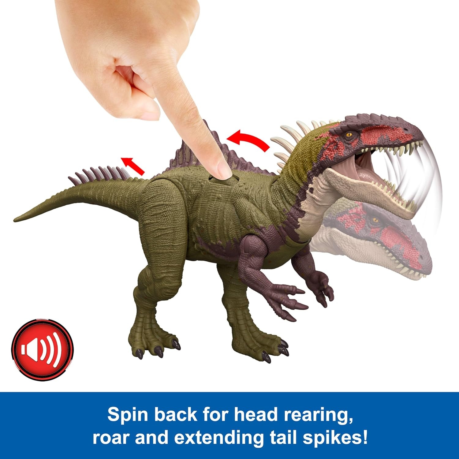 image:imageMattel Jurassic World Chaos Theory Battle Roarin Becklespinax Dinosaur Action Figure Toy Rampage Head Strike Chomp Roars amp Snarls Extending SpikesBecklespinax
