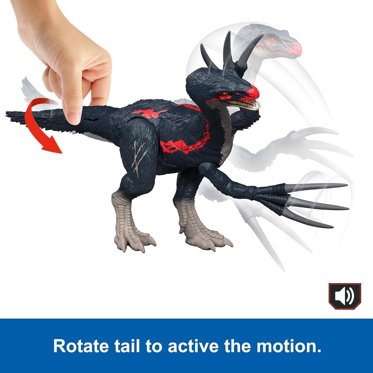 image:imageMattel Jurassic World Chaos Theory Battle Roarin Becklespinax Dinosaur Action Figure Toy Rampage Head Strike Chomp Roars amp Snarls Extending SpikesTherizinosaurus