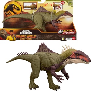Mattel Jurassic World Chaos Theory Battle Roarin’ Becklespinax Dinosaur Action Figure Toy, Rampage Head Strike, Chomp, Roars & Snarls, Extending Spikes(Becklespinax)