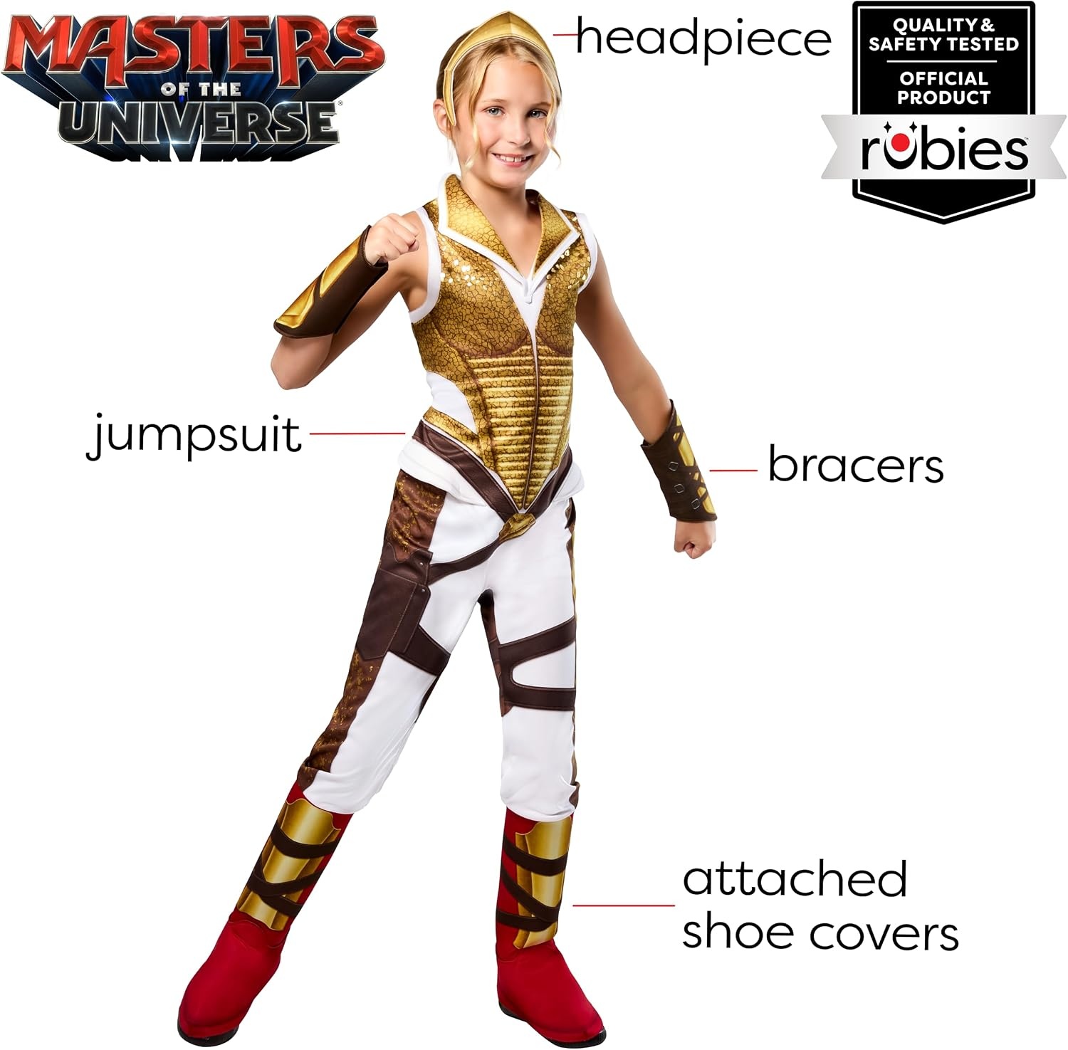 image:imageRubies at Party City Masters Of The Universe Teela Costume for Kids Girls CostumeWhite Gold Brown