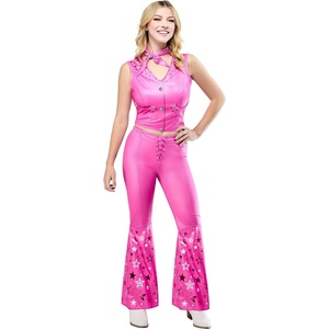 Rubies Women’s Western Barbie Costume Flared Pants With Vest and Scarf,(Pink)