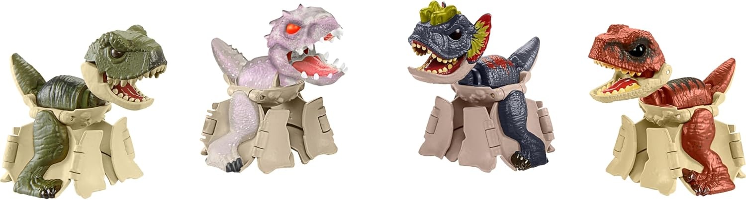 image:imageMattel Jurassic World Hidden Hatchers Figure 4Pack Survival Instinct Set with 2in1 Transforming Toy 8Step Egg to Dinosaur