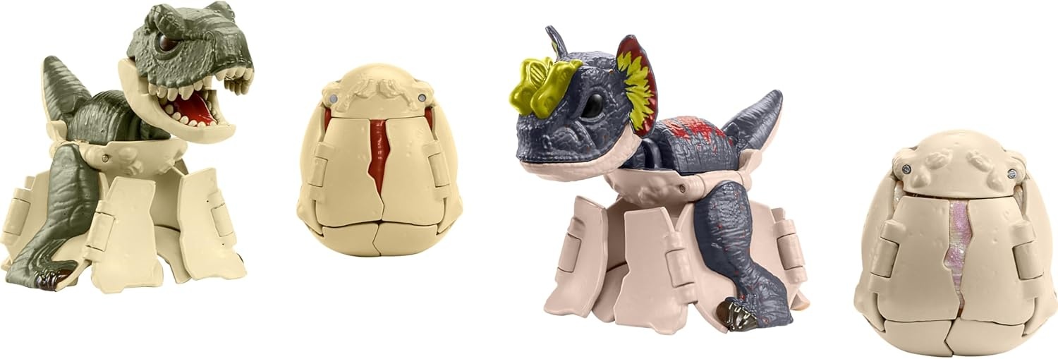 image:imageMattel Jurassic World Hidden Hatchers Figure 4Pack Survival Instinct Set with 2in1 Transforming Toy 8Step Egg to Dinosaur
