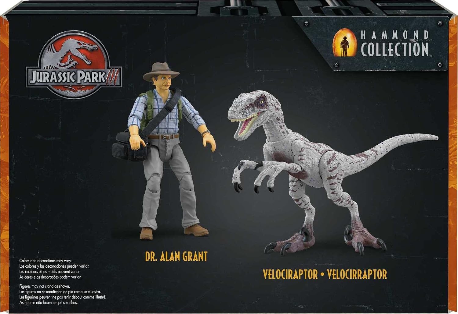 image:imageMattel Jurassic World Jurassic Park III Hammond Collection Action Figure Set wiith Dr Alan Grant Velociraptor Dinosaur amp Raptor Egg Accessories
