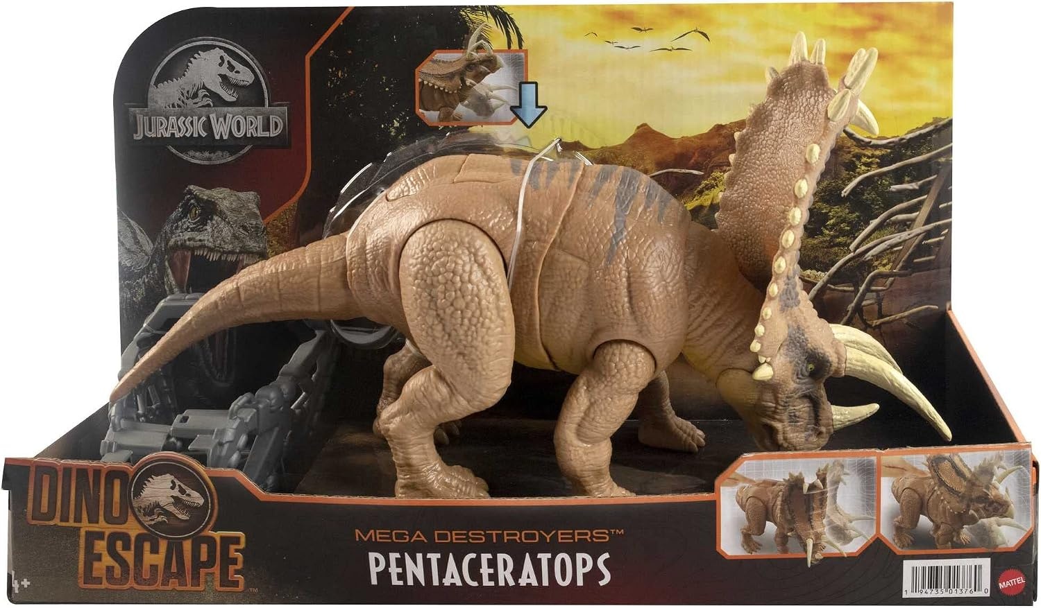 image:imageMattel Jurassic World Mega Destroyers Dinosaur Action Figure Pentaceratops Dino Toy with Attack Motion amp Breakaway Accessory