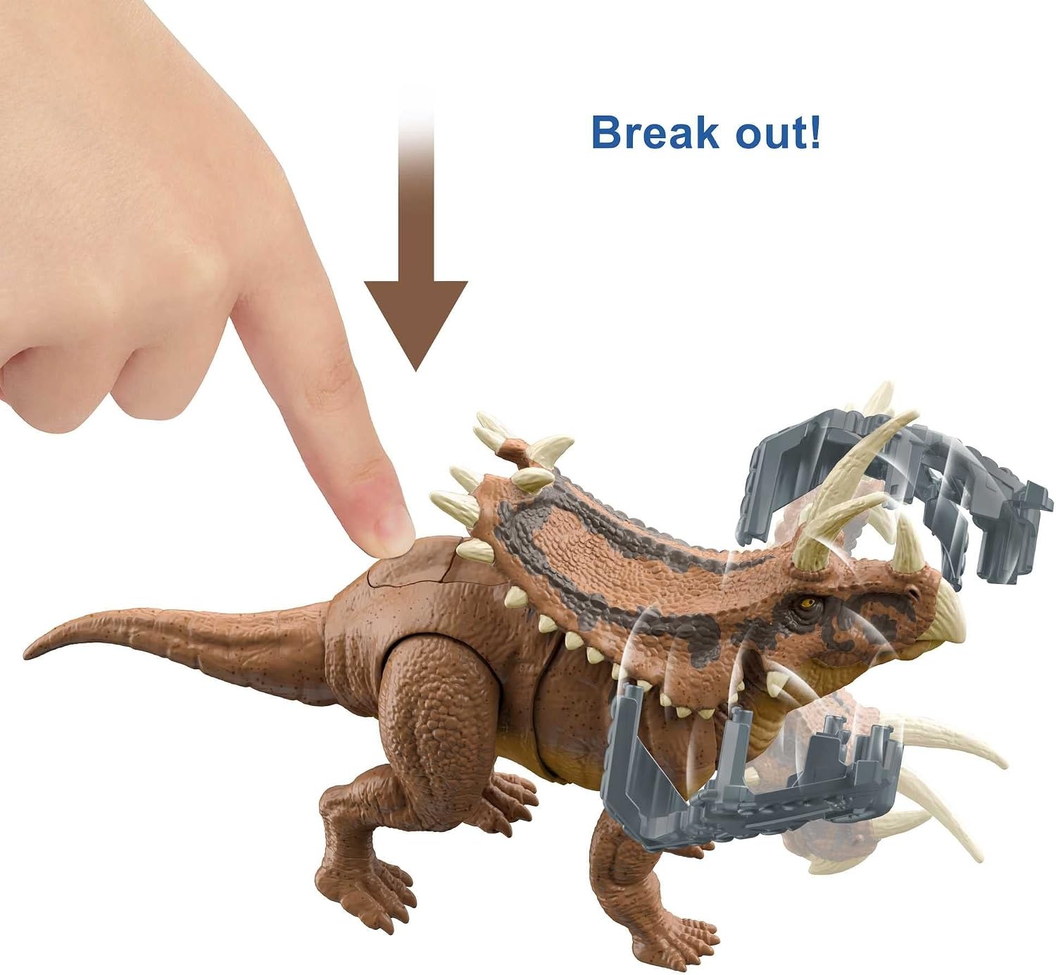 image:imageMattel Jurassic World Mega Destroyers Dinosaur Action Figure Pentaceratops Dino Toy with Attack Motion amp Breakaway Accessory