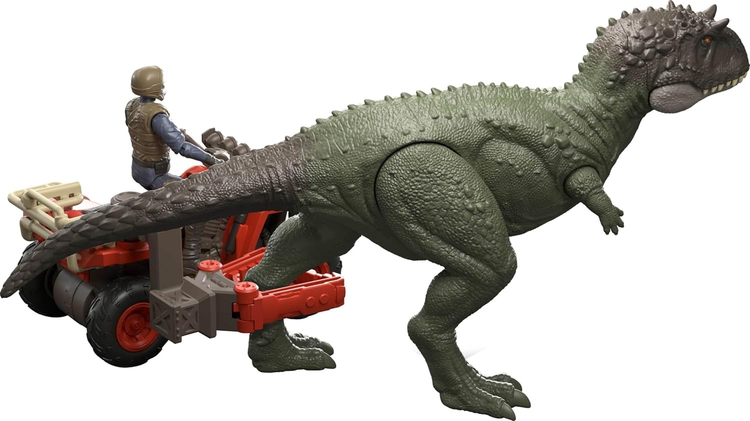 image:imageMattel Jurassic World Pack with Vehicle Human amp Dinosaur Action Figure Capture Claw ATV Pack Catch amp Launch Storytelling Features