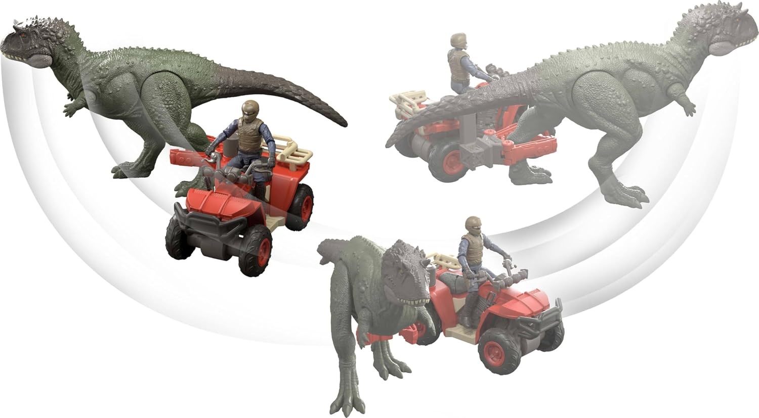image:imageMattel Jurassic World Pack with Vehicle Human amp Dinosaur Action Figure Capture Claw ATV Pack Catch amp Launch Storytelling Features