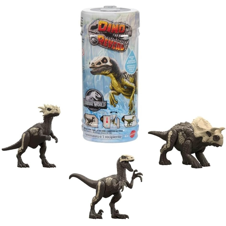 image:imageMattel Jurassic World Dino Reveal Dinosaur Toys Unpack Surprise amp Warm Water Uncovers Full Decoration 5 to 7 Inches Species Vary