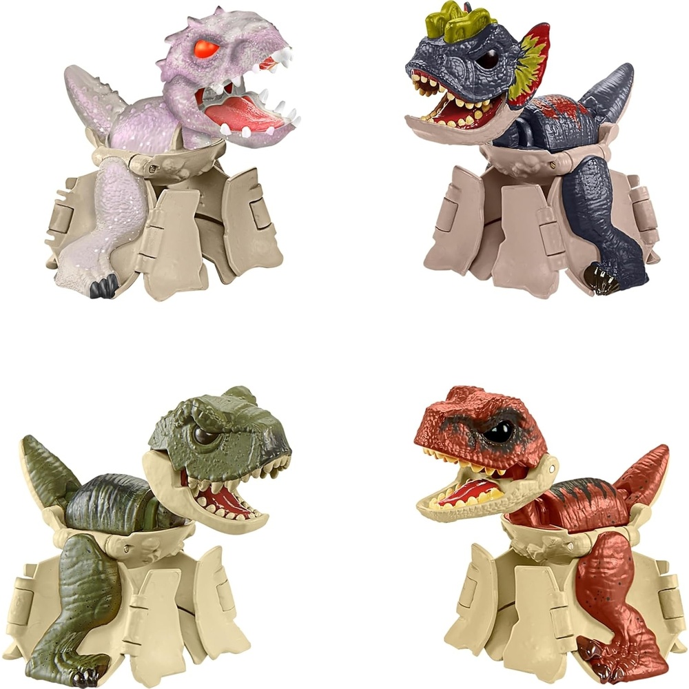 image:imageMattel Jurassic World Hidden Hatchers Figure 4Pack Survival Instinct Set with 2in1 Transforming Toy 8Step Egg to Dinosaur