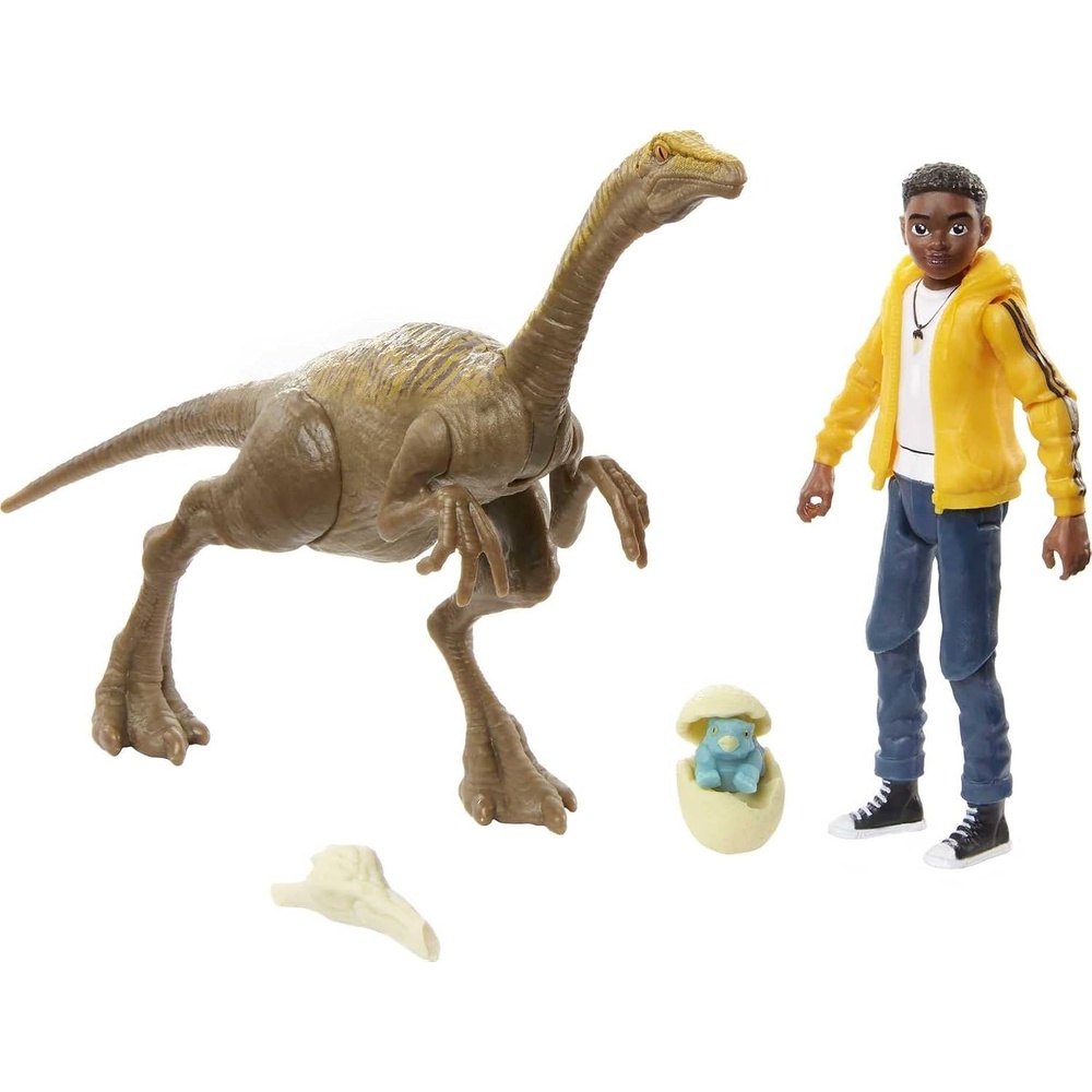 image:imageMattel Jurassic World Toys Camp Cretaceous Darius and Gallimimus Human and Dino Pack with 2 Action Figures and 2 Accessories Toy Gift Set and Collectible for Dinosaur Fans