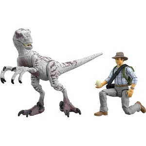 Mattel Jurassic World Jurassic Park III Hammond Collection Action Figure Set wiith Dr Alan Grant, Velociraptor Dinosaur & Raptor Egg Accessories