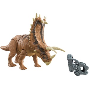Mattel Jurassic World Mega Destroyers Dinosaur Action Figure, Pentaceratops Dino Toy with Attack Motion & Breakaway Accessory