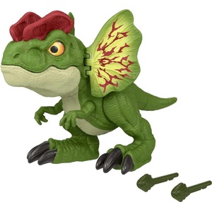 Mattel Jurassic World Uncaged Dinosaur Toy, Fierce Launchin’ Dilophosaurus Figure with Shooting Action, Sound & 2 Projectiles