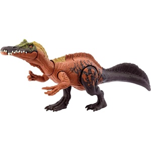 Mattel Jurassic World Wild Roar Dinosaur Toy with Sound & Attack Move, Irritator Posable Action Figure Includes Digital Play, 11 inches Long