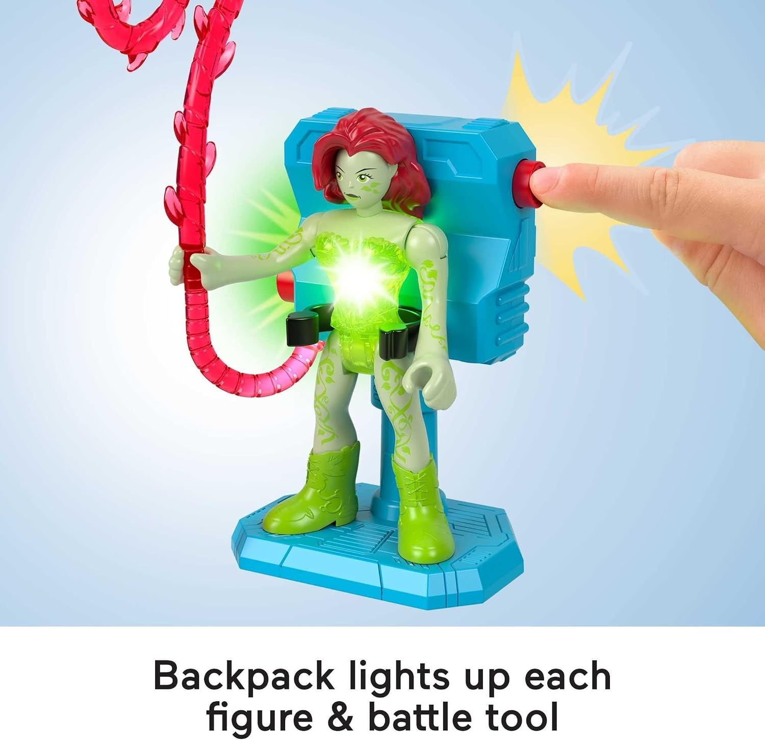 image:imageFisherPrice Imaginext DC Super Friends Preschool Toys Batman Battle Multipack 9Piece Figure Set with LightUp Backpack for Ages 3 Years