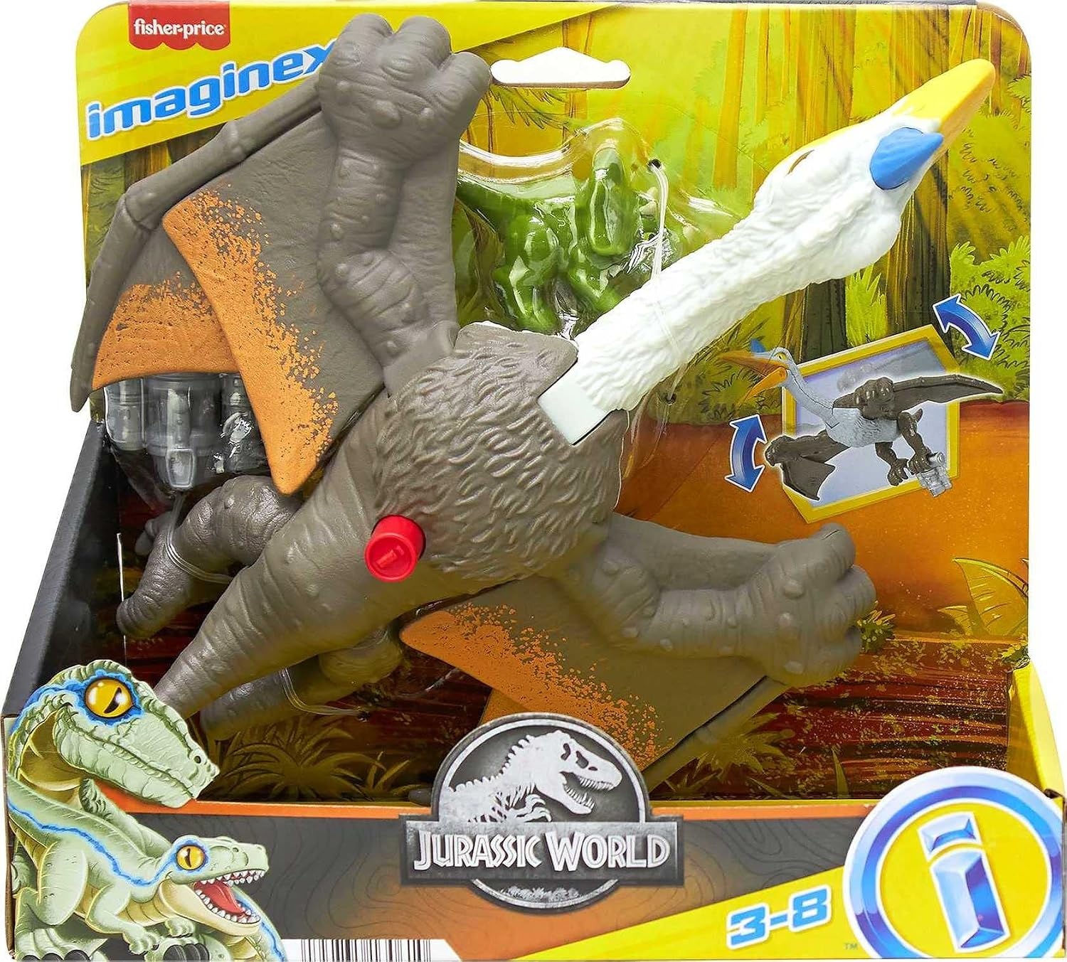 image:imageFisherPrice Imaginext Jurassic World Dinosaur Toy Soaring Quetzal Figure Set for Pretend Play Preschool Kids Ages 3 Years
