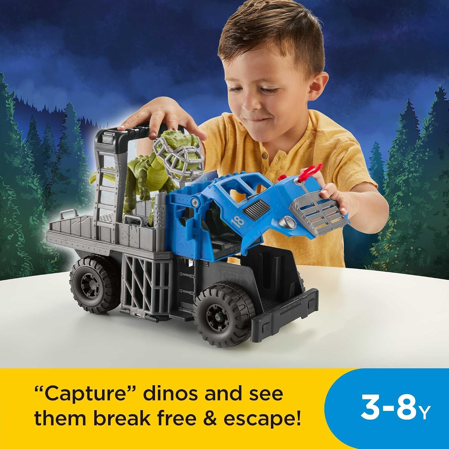 image:imageFisherPrice Imaginext Jurassic World Dominion Toy Break Out Dino Hauler Vehicle amp T rex Dinosaur for Preschool Kids Ages 3 Years