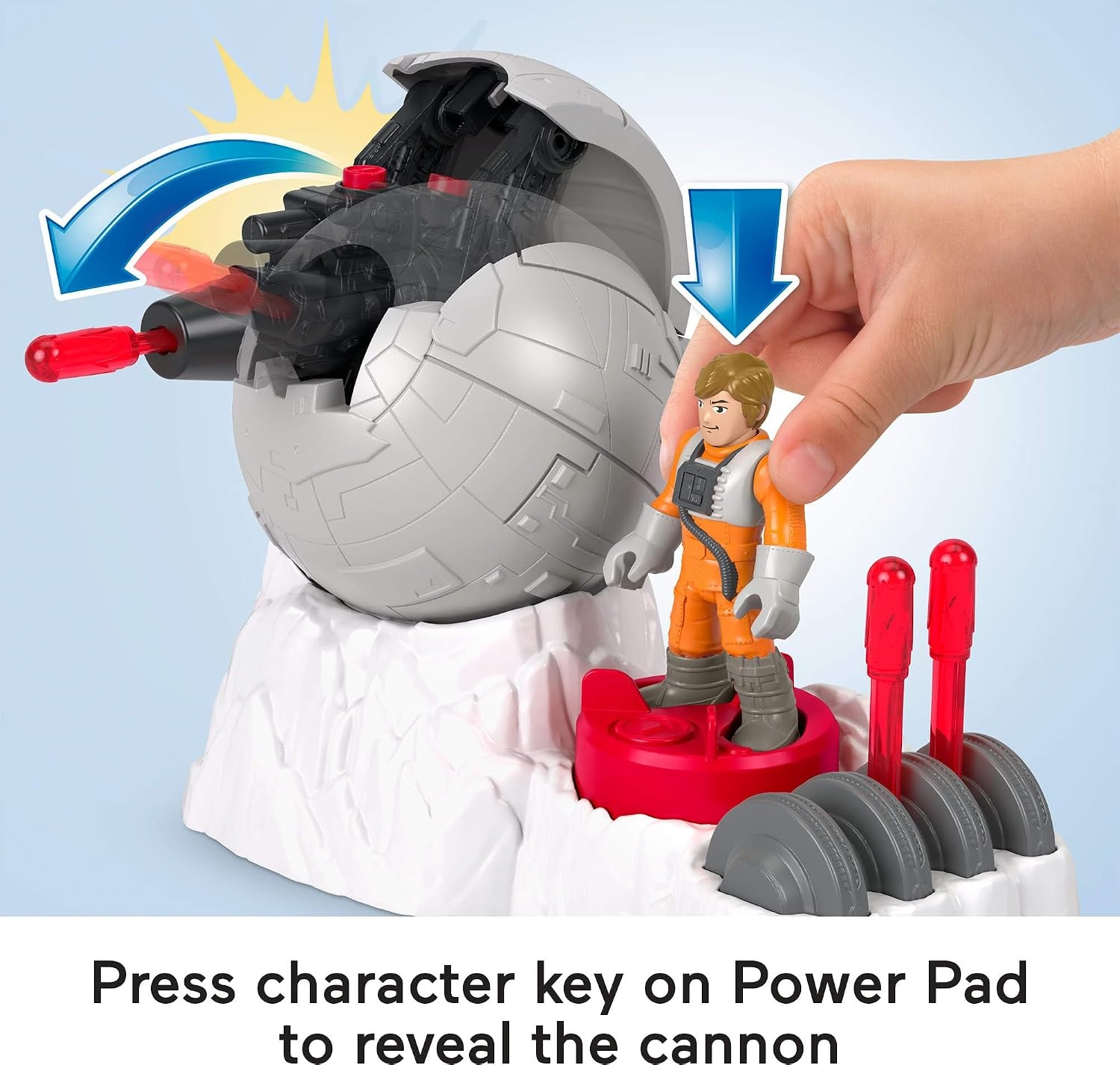 image:imageFisherPrice Imaginext Star Wars Toys Rebel Base Cannon Launcher with Luke Skywalker Metal Character Key for Kids Ages 3 Years