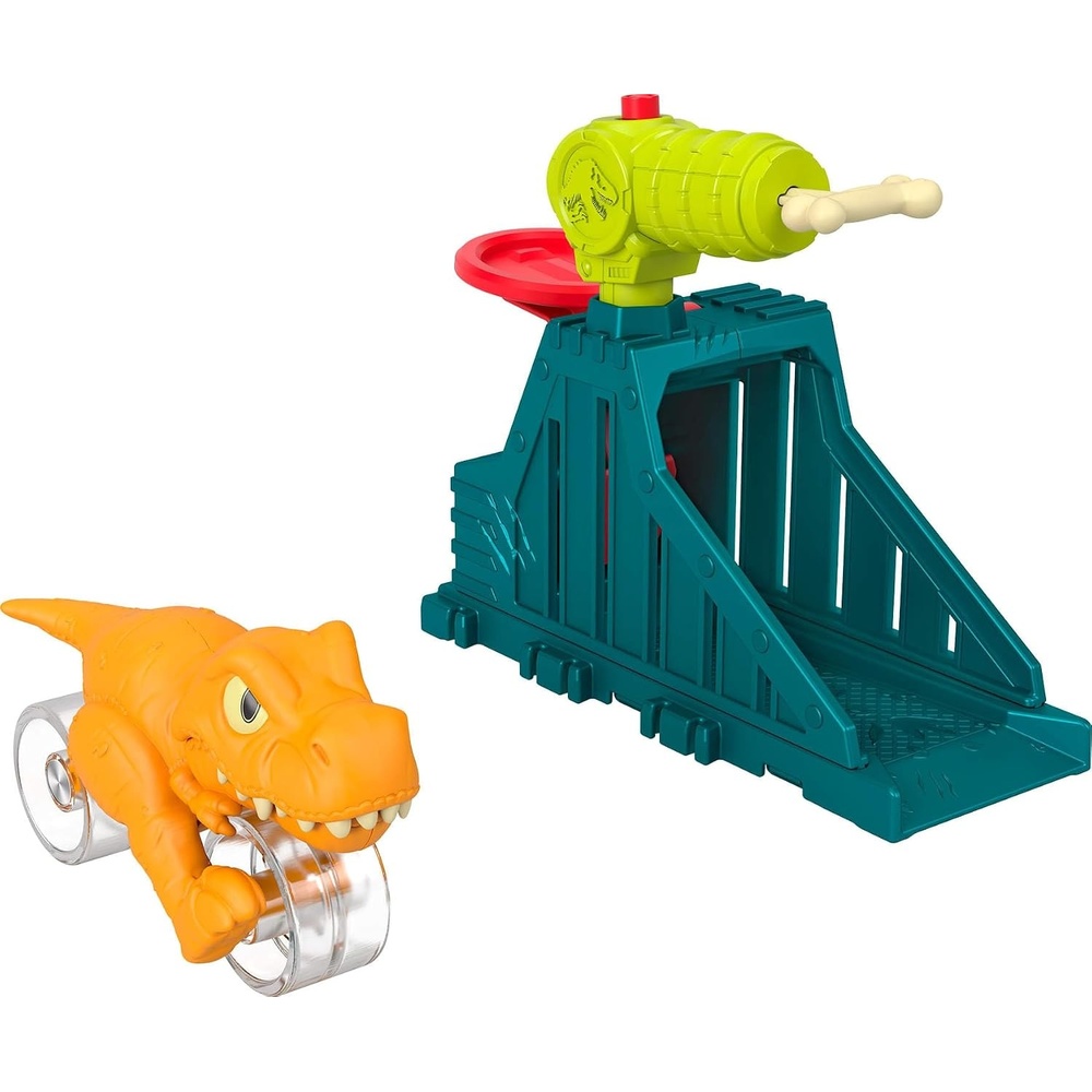 image:imageFisherPrice Imaginext Jurassic World Launcher Set with 425inch Chomping Toy T rex Dinosaur Blaster amp Food Projectile