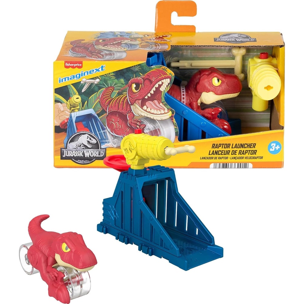 image:imageFisherPrice Imaginext Jurassic World Launcher Set with 425inch Chomping Toy Triceratops Dinosaur Blaster amp Food Projectile