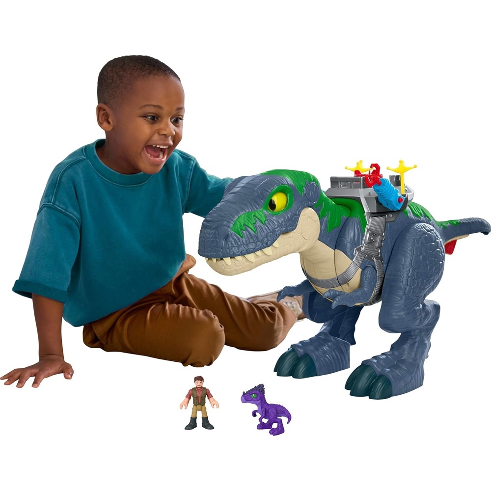 image:imageFisherPrice Imaginext Jurassic World Rebirth Dinosaur Playset Ultimate Action Chomp T rex 18inch Dino Toy with Lights Sounds Motion amp 2 3inch Action Figures