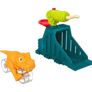Fisher-Price Imaginext Jurassic World Launcher Set with 4.25-inch Chomping Toy T. rex Dinosaur, Blaster & Food Projectile
